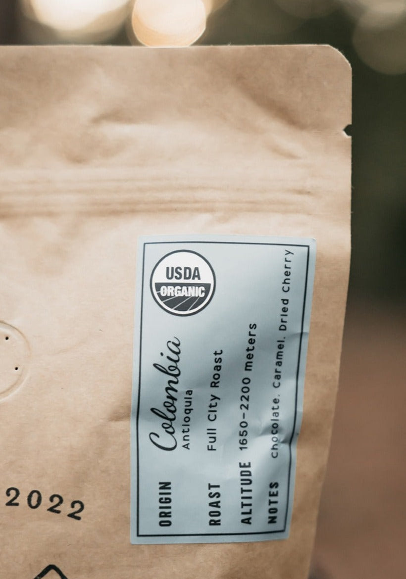 Organic Colombia Antioquia, Full City Roast, 12 OZ. (Med-Dark Roast)