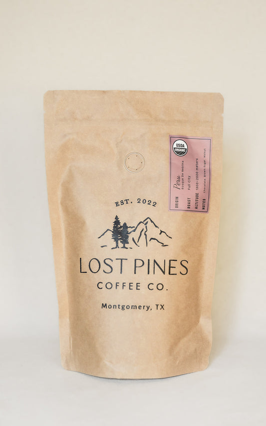 Lost Pines Coffee's most popular region is our USDA Certified Organic Coffee from Bosque De Neblina, Peru that is smooth and pure. Our coffee is free of pesticides, fertilizers, and herbicides.  